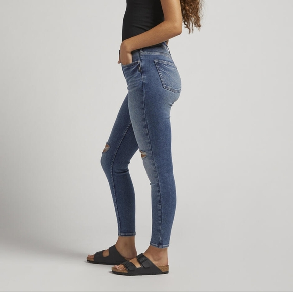 Silver Jeans Infinite Fit High Rise Skinny Jeans Stretch Size Medium 29 30 31 32 - Picture 3 of 16